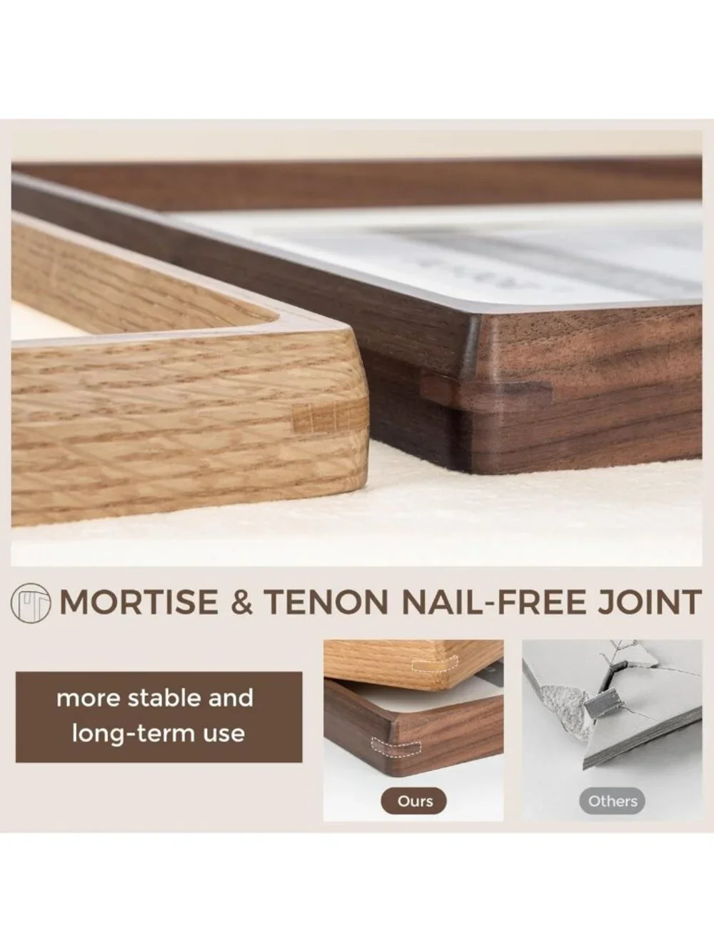Walnut Hardwood Picture Frame 11x14 with HD Glass & Bevel Cut Mat for 8x10